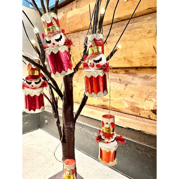 Christmas Vintage Ornaments,  Mid Century Drummer Boy 1950 Christmas Ornaments - Picture 5 of 6